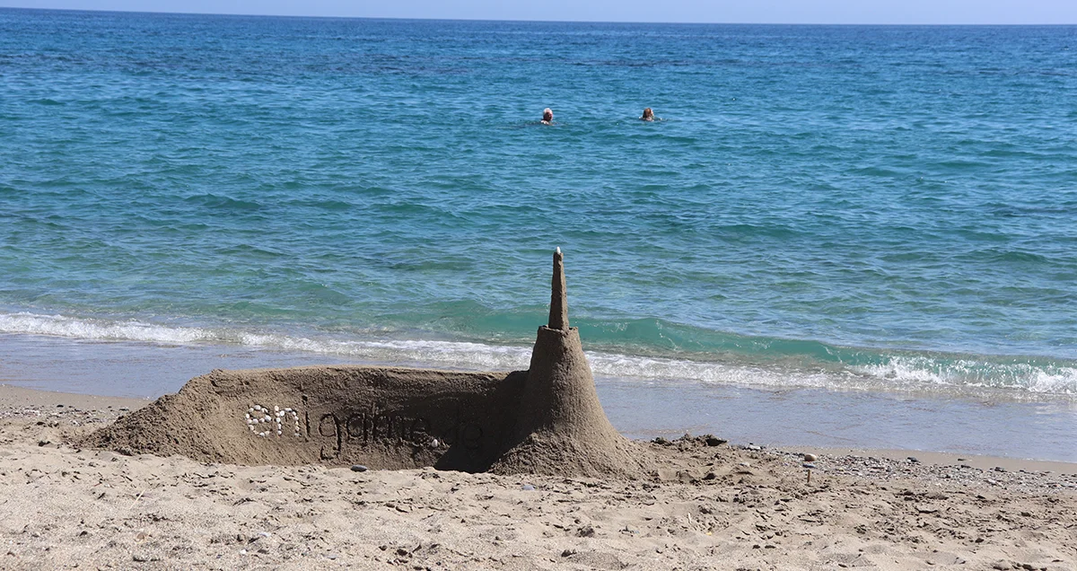 Sand castle at the beach