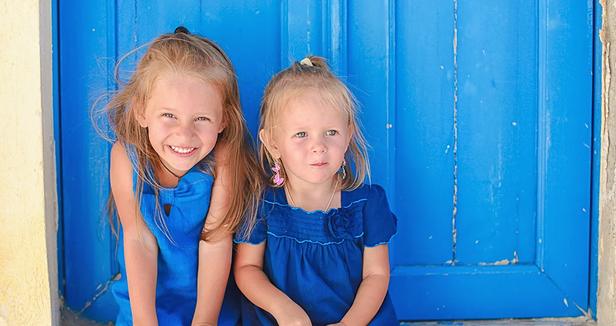 Two girls during their holiday in Greece