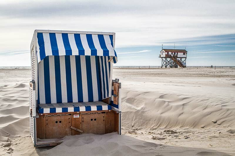 Sandstrandkorb Nordsee stpeterording