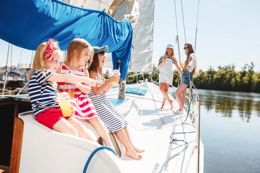 fröhliche Kinder Schiff