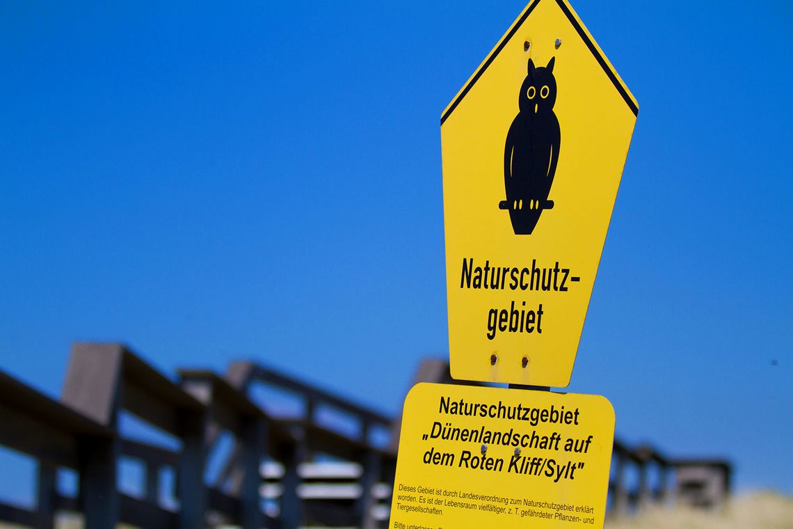 Naturschutzgebiet Schild auf Sylt