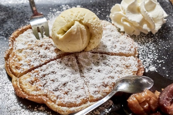 Waffeln mit Eis