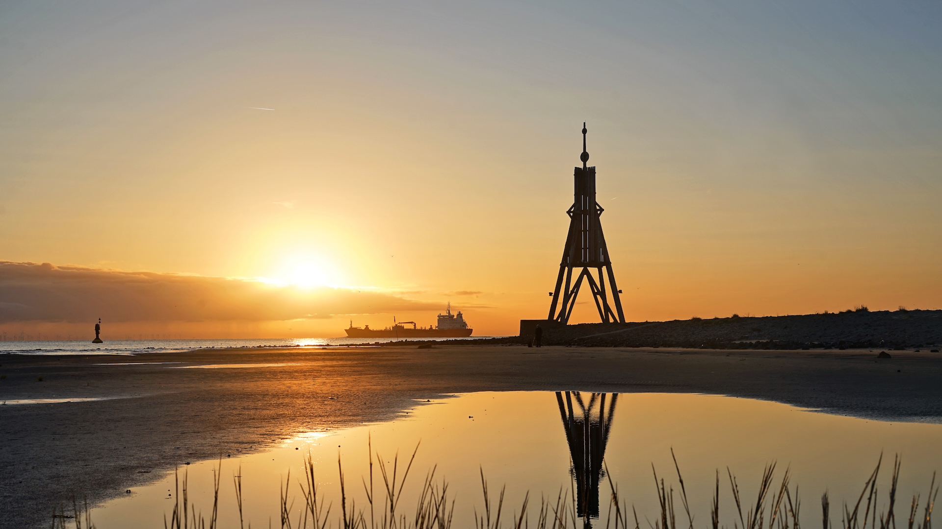 Cuxhaven Kugelbake Sonnenuntergang